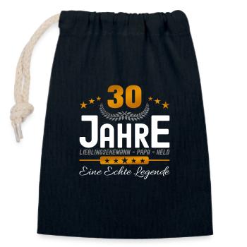 30 Jahre Lieblingsehemann - Verschließbarer Geschenkbeutel aus Baumwolle (14x20cm) - Navy - Vorne