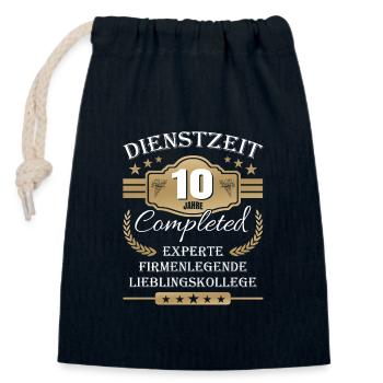 Dienstzeit 10 Jahre Lieblingskollege Jubiläum - Verschließbarer Geschenkbeutel aus Baumwolle (14x20cm) - Navy - Vorne