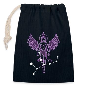 Virgo - Closable cotton gift bag (14x20cm) - navy - Front