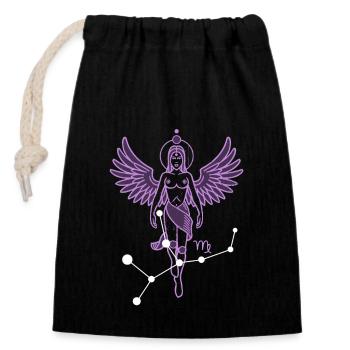 Virgo - Closable cotton gift bag (14x20cm) - black - Front