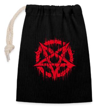 Pentagramme déchiré signe occulte - Sac cadeau en coton avec cordon (14 x 20 cm) - noir - Devant