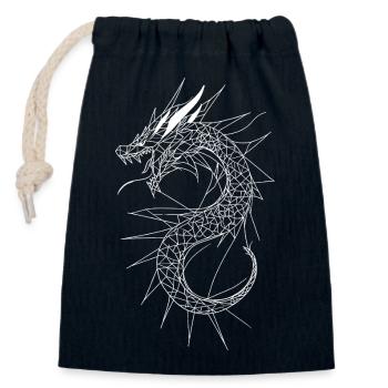Asiatischer Drache - Verschließbarer Geschenkbeutel aus Baumwolle (14x20cm) - Navy - Vorne