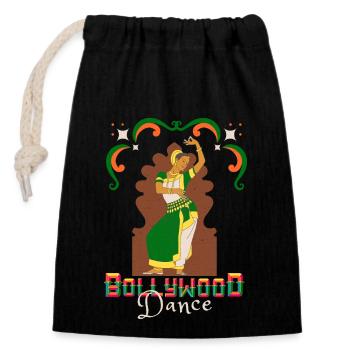 Musique Bollywood, danse Bollywood, danse - Sac cadeau en coton avec cordon (14 x 20 cm) - noir - Devant