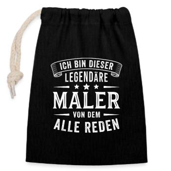 Maler Legende Malermeister Lackierer - Verschließbarer Geschenkbeutel aus Baumwolle (14x20cm) - Schwarz - Vorne