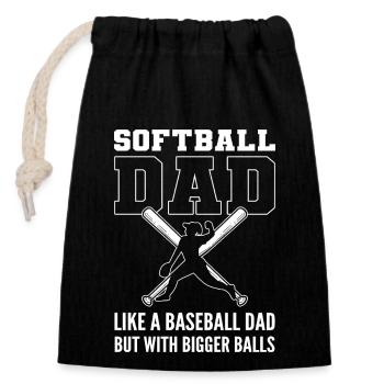 Softball Softball-Spieler Vater Vatertag Papa - Verschließbarer Geschenkbeutel aus Baumwolle (14x20cm) - Schwarz - Vorne