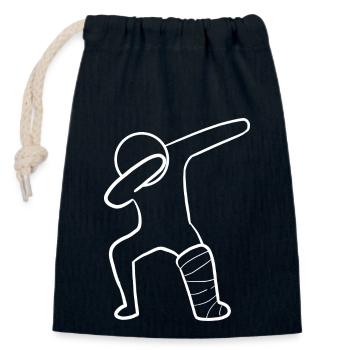Broken leg - Closable cotton gift bag (14x20cm) - navy - Front