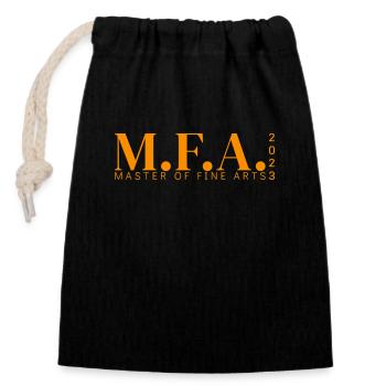 M.F.A. - MASTER OF FINE ARTS 2023 - Closable cotton gift bag (14x20cm) - black - Front