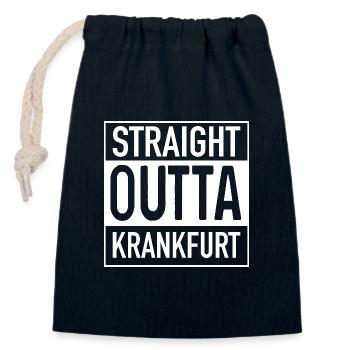 Ligne droite OUTTA KRANKFURT - Sac cadeau en coton avec cordon (14 x 20 cm) - bleu marine - Devant