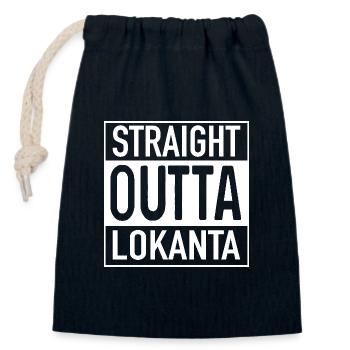 Straight OUTTA Lokanta - Verschließbarer Geschenkbeutel aus Baumwolle (14x20cm) - Navy - Vorne