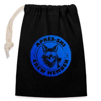 Fuchs Après Ski Team Saying - Closable cotton gift bag (14x20cm) - black - Front