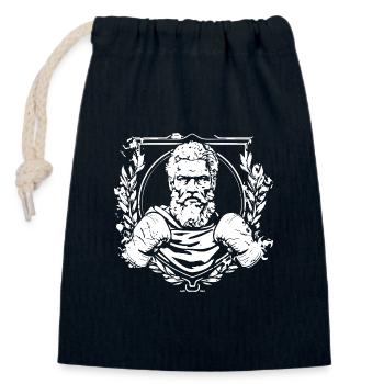 Kämpfer Boxer Fighter - Sac cadeau en coton avec cordon (14 x 20 cm) - bleu marine - Devant