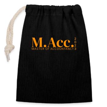 M.Acc. - MASTER DE COMPTABILITÉ 2023 - Sac cadeau en coton avec cordon (14 x 20 cm) - noir - Devant