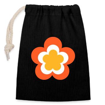 Fleur Hippie Festival Costume des années 70 - Sac cadeau en coton avec cordon (14 x 20 cm) - noir - Devant
