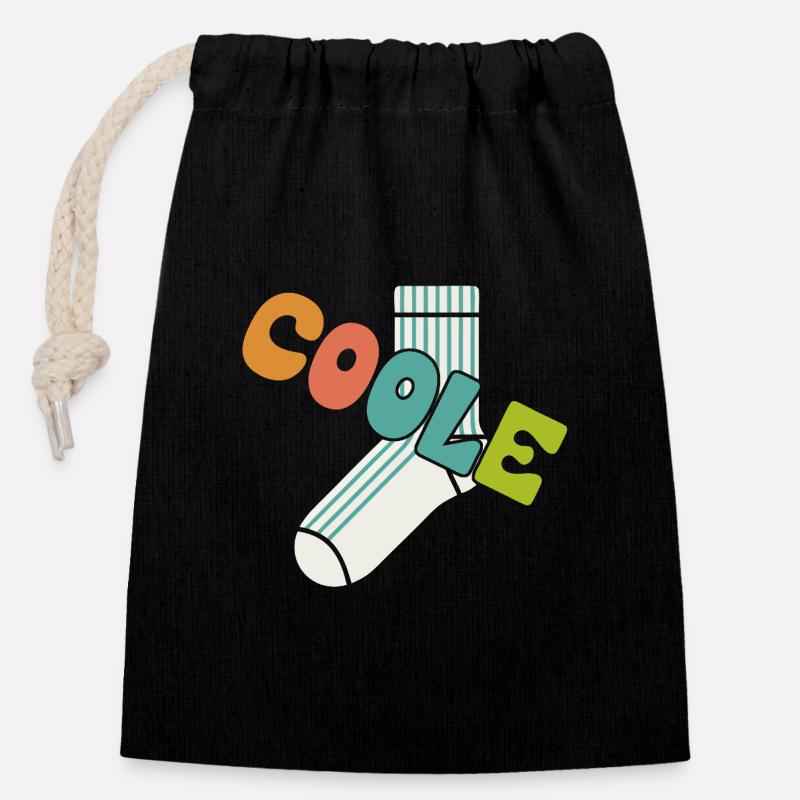 Coole Socke - lustiges Motivationsdesign - Verschließbarer Geschenkbeutel aus Baumwolle (14x20cm) - Schwarz