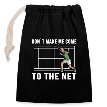 Joueur de tennis Match Ball Joueur de tennis - Sac cadeau en coton avec cordon (14 x 20 cm) - noir - Devant