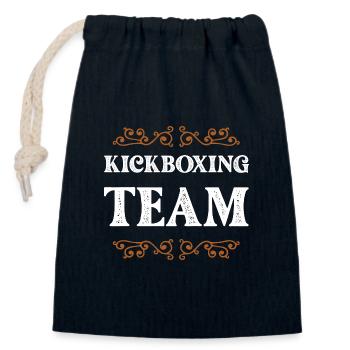 Équipe de kickboxing - Sac cadeau en coton avec cordon (14 x 20 cm) - bleu marine - Devant