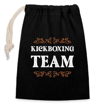 Kickboxing Crew - Verschließbarer Geschenkbeutel aus Baumwolle (14x20cm) - Schwarz - Vorne