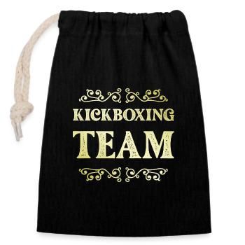 Kickboxing Team - Verschließbarer Geschenkbeutel aus Baumwolle (14x20cm) - Schwarz - Vorne