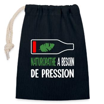 Naturopathe a besoin de pression t-shirt homme - Sac cadeau en coton avec cordon (14 x 20 cm) - bleu marine - Devant