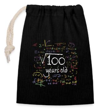 10e anniversaire math ten root à deux chiffres - Sac cadeau en coton avec cordon (14 x 20 cm) - noir - Devant