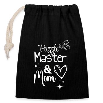Meilleur cadeau de fête des mères de maman puzzle maman - Sac cadeau en coton avec cordon (14 x 20 cm) - noir - Devant