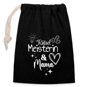 Meilleur cadeau de fête des mères de maman puzzle maman - Sac cadeau en coton avec cordon (14 x 20 cm) - noir - Devant