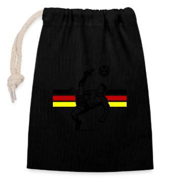 Coup de pied aérien de football Allemagne - Sac cadeau en coton avec cordon (14 x 20 cm) - noir - Devant