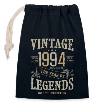 1994 vintage 1994 anniversaire - Sac cadeau en coton avec cordon (14 x 20 cm) - bleu marine - Devant