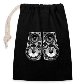 Soirée de boxe musicale - Sac cadeau en coton avec cordon (14 x 20 cm) - noir - Devant