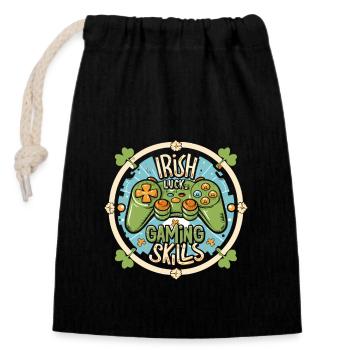 Skt Patrick ́s day Gamer Design - Closable cotton gift bag (14x20cm) - black - Front