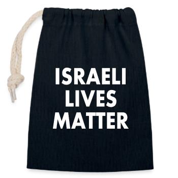 Israeli lives matter - Verschließbarer Geschenkbeutel aus Baumwolle (14x20cm) - Navy - Vorne