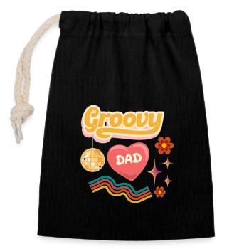Groovy dad cooles Papa Retro Schrift Design - Verschließbarer Geschenkbeutel aus Baumwolle (14x20cm) - Schwarz - Vorne