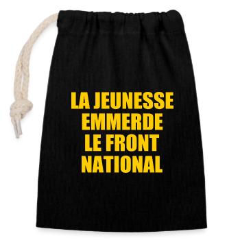 Fuck the National Front - Closable cotton gift bag (14x20cm) - black - Front