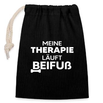 Hund Beifuß TMFA Hundebesitzer Hundeerziehung - Verschließbarer Geschenkbeutel aus Baumwolle (14x20cm) - Schwarz - Vorne