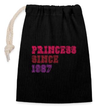 1987 Birthday Princess - Closable cotton gift bag (14x20cm) - black - Front
