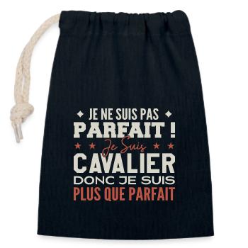 Un Cavalier, le Métier de Rêve Mis à l’Honneur - Sac cadeau en coton avec cordon (14 x 20 cm) - bleu marine - Devant