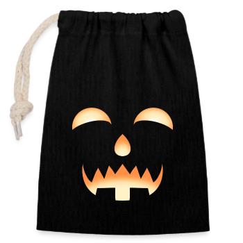 Pumpkin halloween - Closable cotton gift bag (14x20cm) - black - Front