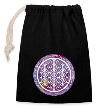 Flower of Life - Leonardo da Vinci - Closable cotton gift bag (14x20cm) - black - Front