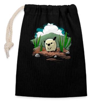 Hamster - Closable cotton gift bag (14x20cm) - black - Front