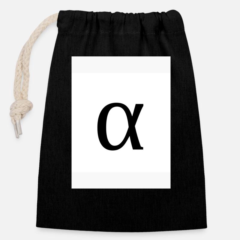 Alpha - Verschließbarer Geschenkbeutel aus Baumwolle (14x20cm) - Schwarz