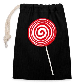Lolli Lollipop Candy Candy Lolly sweet tooth - Closable cotton gift bag (14x20cm) - black - Front