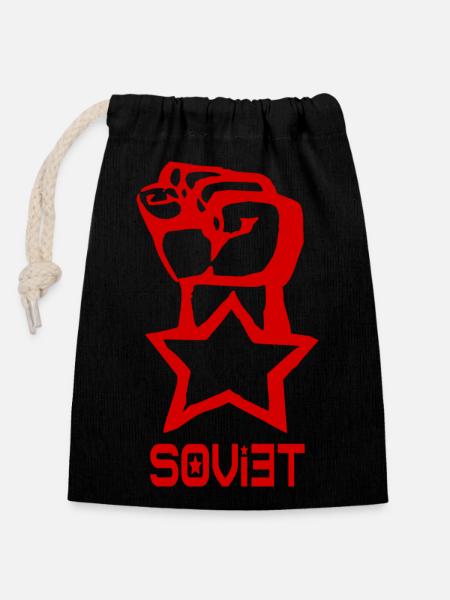 Soviet - Verschließbarer Geschenkbeutel aus Baumwolle (14x20cm) - Schwarz
