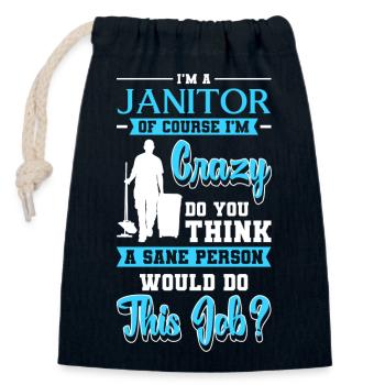 Caretaker Key Warden - Closable cotton gift bag (14x20cm) - navy - Front