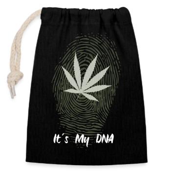 Hanf- It ́s in my DNA - Closable cotton gift bag (14x20cm) - black - Front