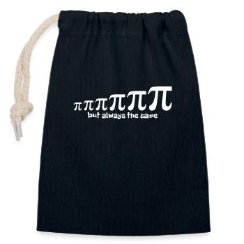 Pi number Evolution - Closable cotton gift bag (14x20cm) - navy - Front