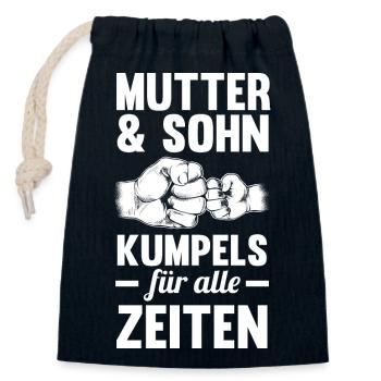 Mutter Sohn Muttertag Mama - Verschließbarer Geschenkbeutel aus Baumwolle (14x20cm) - Navy - Vorne