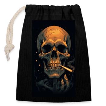 Smoke Till I Die - Closable cotton gift bag (14x20cm) - black - Front
