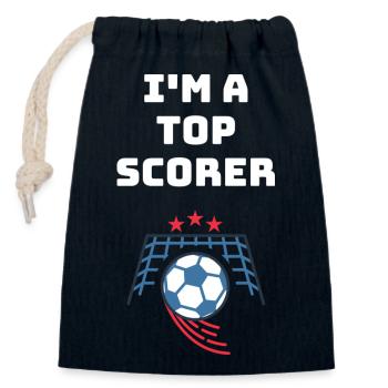 I m a top scorer - Sac cadeau en coton avec cordon (14 x 20 cm) - bleu marine - Devant