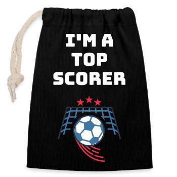 I m a top scorer - Sac cadeau en coton avec cordon (14 x 20 cm) - noir - Devant