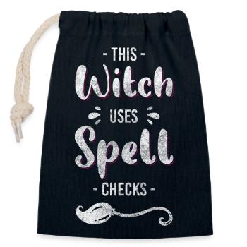 Witch Halloween - Closable cotton gift bag (14x20cm) - navy - Front